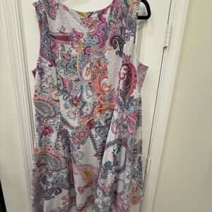 Sandra Darren Multicolor Paisley Midi Dress
